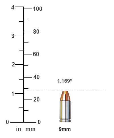 9mm ammo size