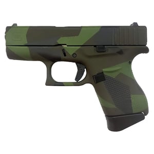 Glock 43 9mm Luger 3.39in Green Splinter Camo Cerakote Pistol - 6+1 Rounds