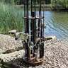 Rush Creek Creations 24 Fishing Rod Steel Post Spinning Round Rod Rack