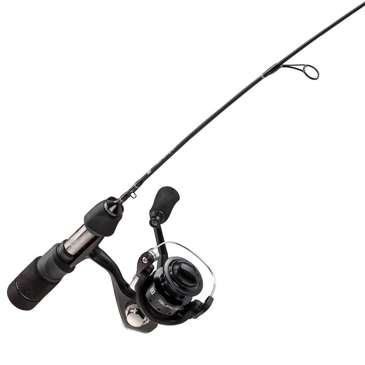 13 Fishing Blackout Ice Fishing Spinning Rod and Reel Combo - Black, 28in,  Medium Light Power