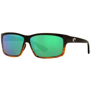 Costa Cut Polarized Sunglasses - Coconut Fade/Green Mirror