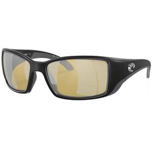 Costa Blackfin Polarized Sunglasses - Matte Black/Sunrise Silver Mirror