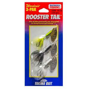 Yakima Bait Rooster Tail Inline Spinner - White Coachdog/Yellow, 1/6oz, 4 1/2in