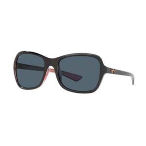 Costa Kare Polarized Sunglasses - Shiny Black/Hibiscus