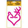 Browning Pink Buck Heart Decal - 6in - Pink 6in