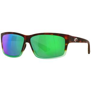 Costa Cut Polarized Sunglasses - Tortuga Fade/Green Mirror
