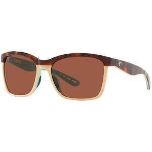 Costa Anaa Polarized Sunglasses - Shiny Retro Tortoise Cream Mint/Copper