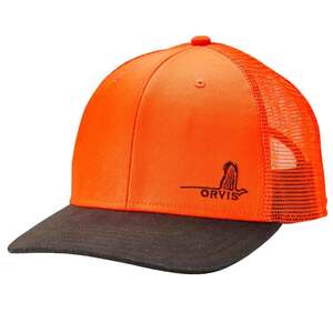Orvis Men's Waxed Brim Mesh Back Hat - Blaze Orange
