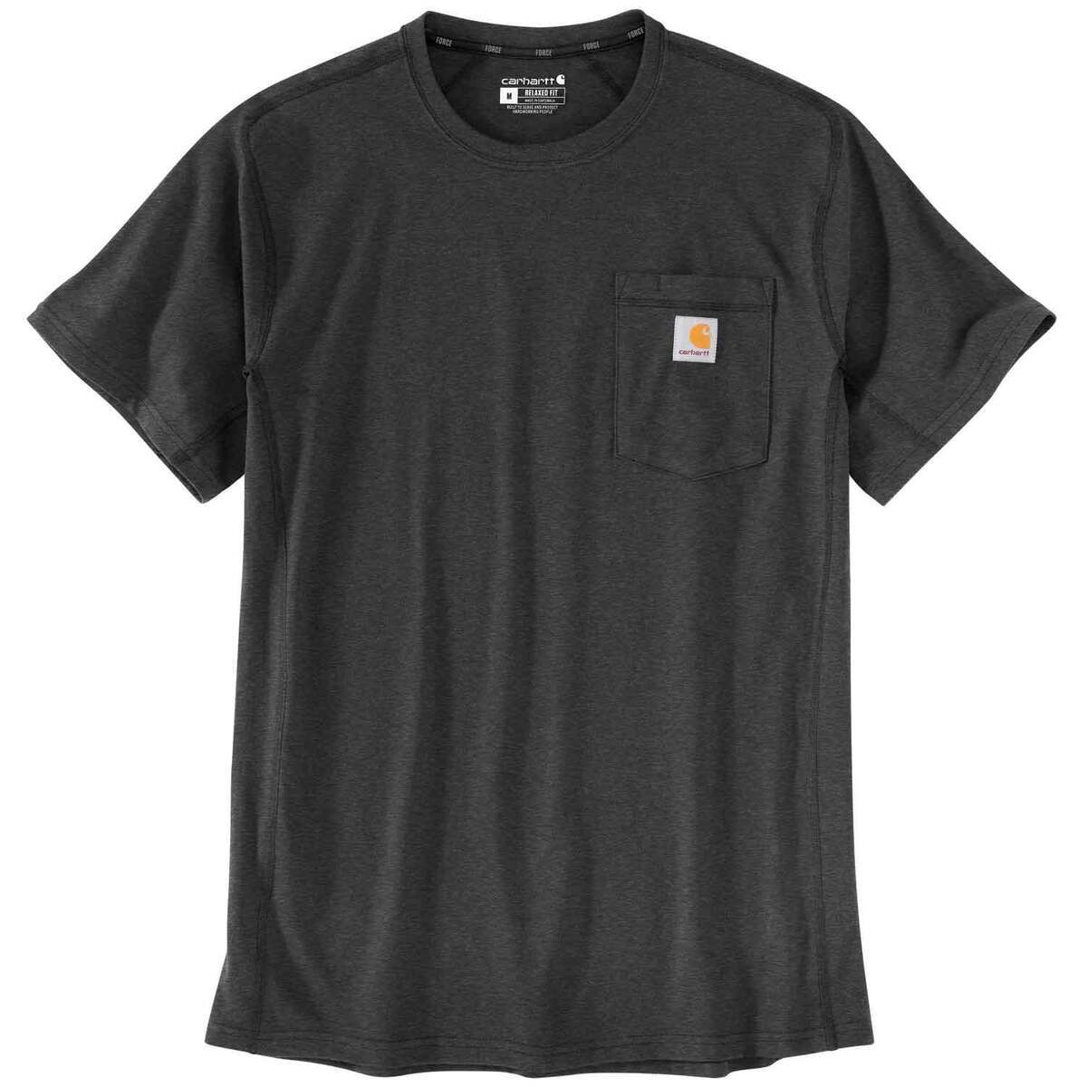 Carhartt Men's Force Pocket Short Sleeve Work Shirt - Carbon Heather ...
