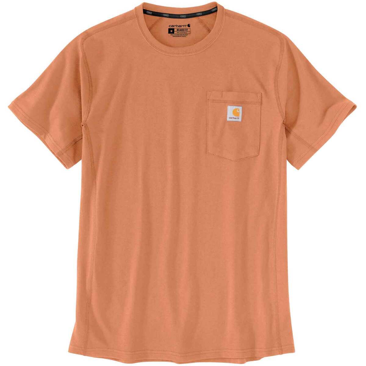 Carhartt Men's Force Pocket Short Sleeve Work Shirt - Dusty Orange - XL ...