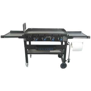 Razor Griddle 4 Burner Grill with Foldable Shelves and Wind Guards