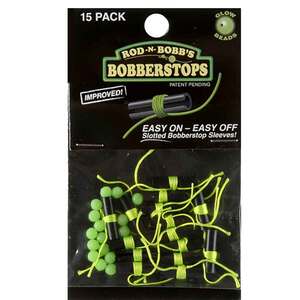 Rod-N-Bobb's Slotted Bobberstops - Chartreuse, 15pk