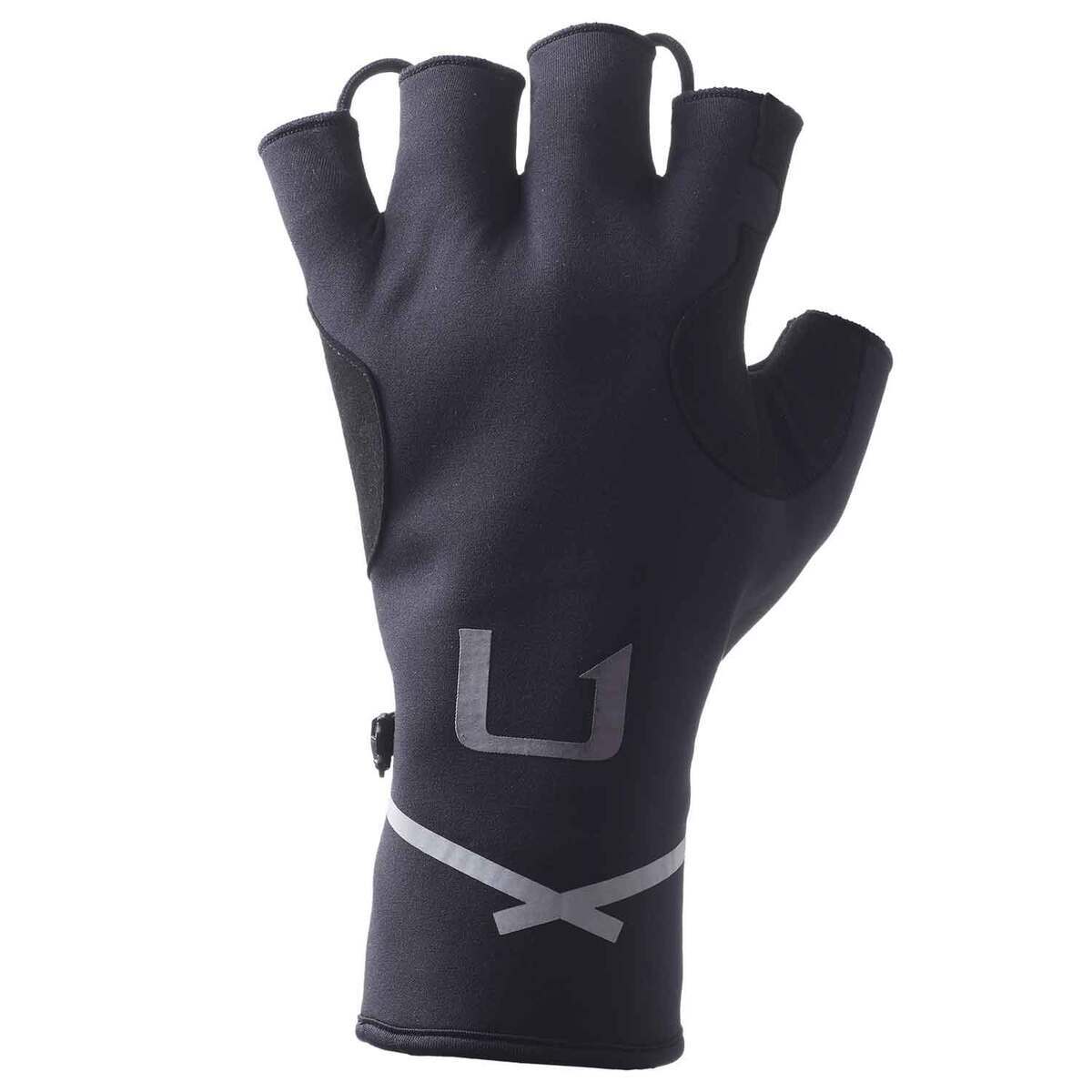 Huk Power Stretch Fingerless Gloves H3000399 S/M, Black