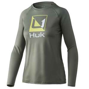 Huk Women's Reflection Pursuit Long Sleeve Fishing Shirt - Moss - L