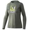 Huk Women's Reflection Pursuit Long Sleeve Fishing Shirt - Moss - L - Moss L