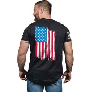 Nine Line Men's Red White and Blue American Flag Short Sleeve Casual Shirt