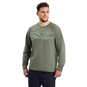 Life Is Good Men's Linear Mountainscape Sweatshirt - Moss Green - XL