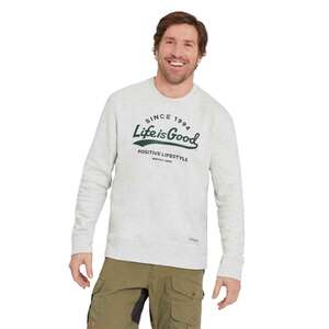 Life Is Good Men's Positive Ballyard Script Simply True Fleece Sweatshirt