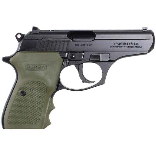 Bersa Thunder Combat 380 Auto (ACP) 3.5in Matte Black with Green Grip Pistol - 8+1 Rounds - Green image