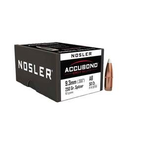 Nosler AccuBond 36 Caliber/9.3mm 250gr Spitzer Point Reloading Bullets - 50 Rounds