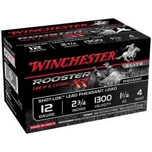 Winchester Rooster XR 12 Gauge 2-3/4in #4 1-1/4oz Upland Shotshells - 15 Rounds