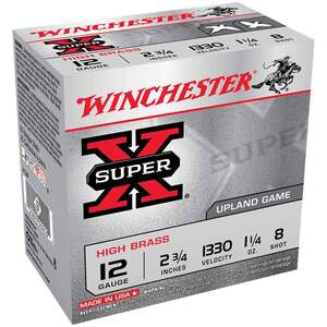 Winchester Super X 12 Gauge 2-3/4in #8 1-1/4oz Upland Shotshells - 25 Rounds