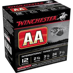 Winchester AA 12 Gauge 2-3/4in 24g #7.5 Target Shotshells - 25 Rounds