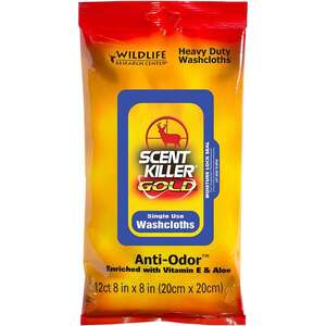Wildlife Research Scent Killer Gold Heavy Duty Anti-Odor Washcloths - 12 Pack