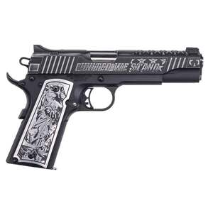 Auto Ordnance 1911-A1 United We Stand 45 Auto (ACP) 5in Engraved Black Armor Cerakote Stainless Steel Pistol - 7+1 Rounds