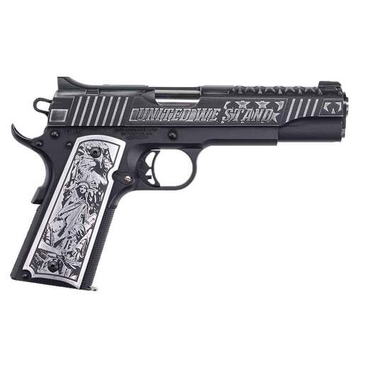 Auto Ordnance Thompson 1911-A1 United We Stand 45 Auto (ACP) 5in Engraved Black Armor Cerakote Stainless Steel Pistol - 7+1 Rounds - Black image