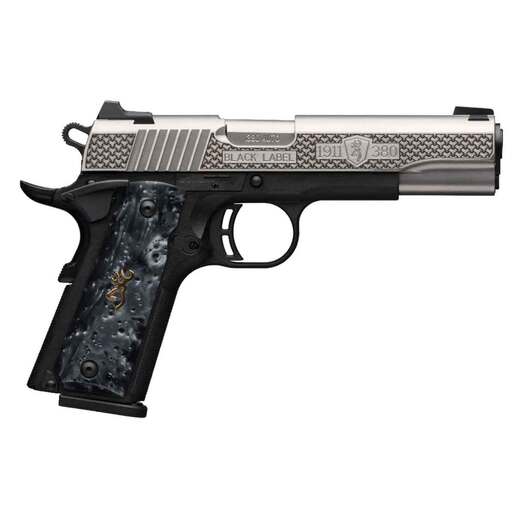 Browning 1911 Black Label High Grade Compact 380 Auto (ACP) 4.25in Matte Black Stainless Steel Pistol - 8+1 Rounds - Black Compact image