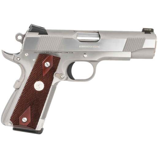 Colt 1911 Combat Elite Commander 45 Auto (ACP) 4.25in Brushed Stainless Steel Pistol - 8+1 Rounds image