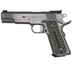 Colt 1911 Custom Competition 38 Super Auto 5in Brushed Stainless Steel Pistol - 9+1 Rounds