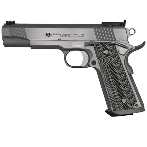 Colt 1911 Custom Competition 38 Super Auto 5in Brushed Stainless Steel Pistol - 9+1 Rounds image