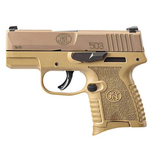 FN 503 9mm Luger 3.1in Flat Dark Earth Pistol - 6+1 Rounds - Tan image