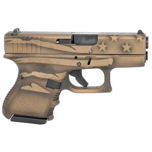 Glock 26 Gen3 9mm Luger 3.43in Coyote Battle Worn Flag Cerakote Pistol - 10+1 Rounds