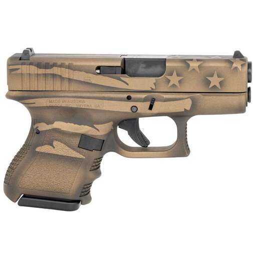 Glock 26 Gen3 9mm Luger 3.43in Coyote Battle Worn Flag Cerakote Pistol - 10+1 Rounds - Tan image