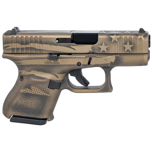 Glock 26 Gen5 9mm Luger 3.43in Coyote Battle Worn Flag Cerakote Pistol - 10+1 Rounds - Tan Subcompact image