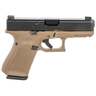 Glock 19 9mm Luger 4.02in Matte Black/FDE Pistol - 10+1 Rounds - Tan