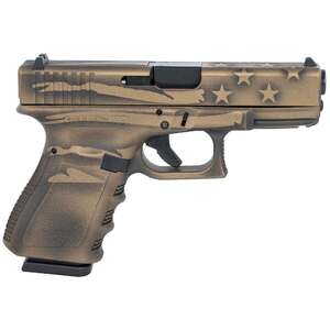 Glock G23 Gen3 Compact 40 S&W 4.02in Black / Coyote Battle Worn Flag Cerakote Pistol - 13+1 Rounds