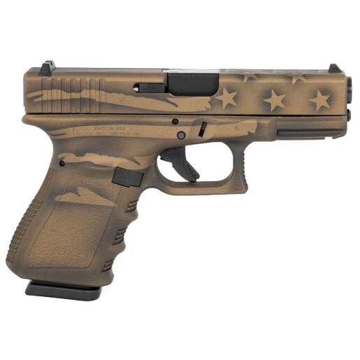 Glock G23 Gen3 Compact 40 S&W 4.02in Black / Coyote Battle Worn Flag Cerakote Pistol - 13+1 Rounds - Brown Compact image