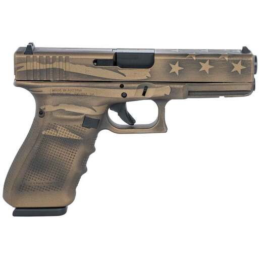 Glock G20 10mm Auto 4.61in Coyote Battle Worn Flag Pistol - 15+1 Rounds - Brown Gen4 image
