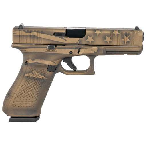 Glock G22 Gen3 40 S&W 4.49in Black / Coyote Battle Worn Flag Cerakote Pistol - 15+1 Rounds - Brown image