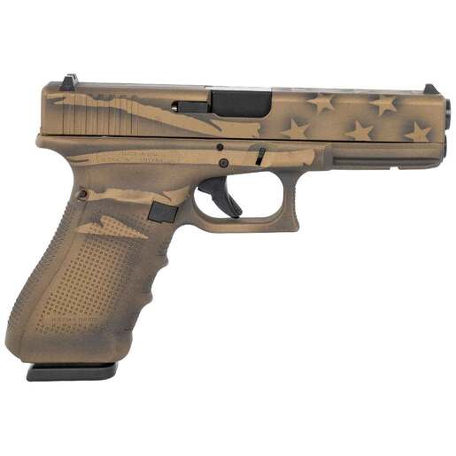 Glock G22 Gen4 40 S&W 4.49in Black / Coyote Battle Worn Flag Cerakote Pistol - 15+1 Rounds - Brown image