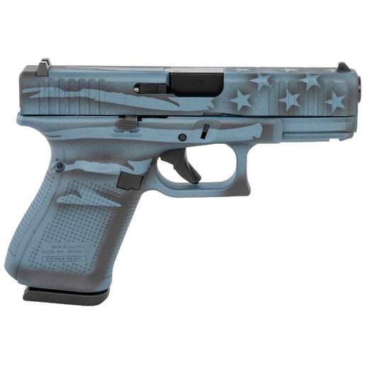 Glock G19 Gen5 Compact 9mm Luger 4.02in Blue Titanium Flag Cerakote Pistol - 15+1 Rounds - Blue Compact image
