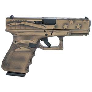 Glock G19 Gen3 Compact 9mm Luger 4.02in Black / Coyote Battle Worn Flag Cerakote Pistol - 15+1 Rounds