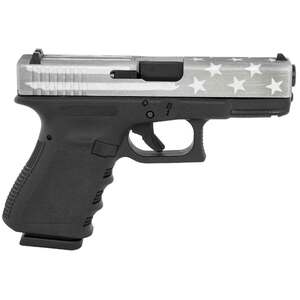 Glock G19 Compact 9mm Luger 4.02in Gray Battle Worn Flag Cerakote Pistol - 15+1 Rounds