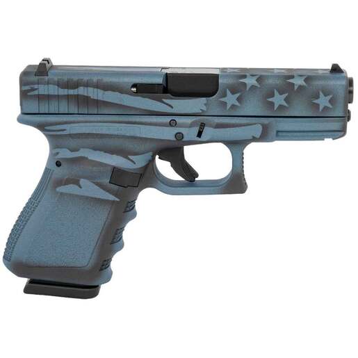 Glock G19 Gen3 Compact 9mm Luger 4.02in Blue Titanium Flag Cerakote Pistol - 15+1 Rounds - Blue Compact image