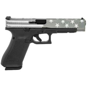 Glock G34 Gen5 Competition MOS 9mm Luger 5.31in Gray Battle Worn Flag Cerakote Pistol - 17+1 Rounds