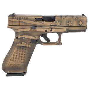 Glock G45 Gen5 Compact Crossover 9mm Luger 4.02in Black / Coyote Battle Worn Flag Cerakote Pistol - 17+1 Rounds